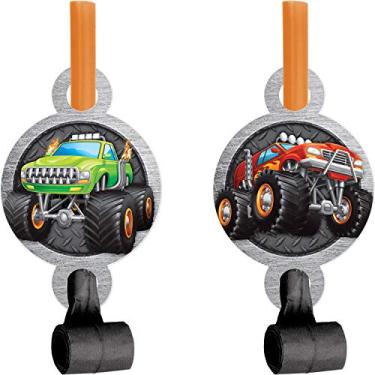 Imagem de Creative Converting Monster Truck Party Blowers, 8 ct, 2.5" x 5.25", Multi-colored