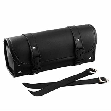 Imagem de Bolsa de ferramentas de couro para motocicleta PU rolo de ferramentas sela motor bagagem lateral ferramenta de viagem bolsa traseira