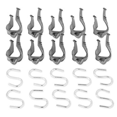 Imagem de Camco 42707 Cabides para acessórios de trailer, pacote com 10 - Prende com segurança luzes de festa ao toldo do seu trailer - Oferece um ajuste universal