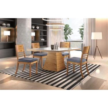 Imagem de Sala De Jantar Moderna 4 Cadeiras 1,35X1,35M - Premium - Requinte Sala