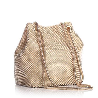 Imagem de Bolsa feminina luxuosa de strass, bolsa de mão para noite, Ouro brilhante, One_Size
