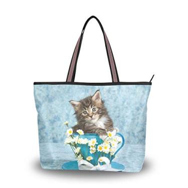 Imagem de Bolsa de ombro My Daily Women Maine Coon Kitten Cat Cup, Multi, Medium