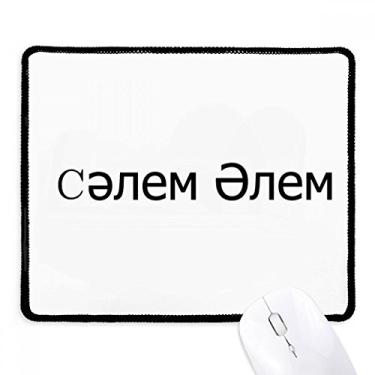Imagem de Hello World Kazak Mousepad com borda costurada Tapete de borracha para jogos