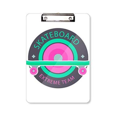 Imagem de Skate esportivo de inverno e pasta de prancheta de equipe extrema placa de apoio A4