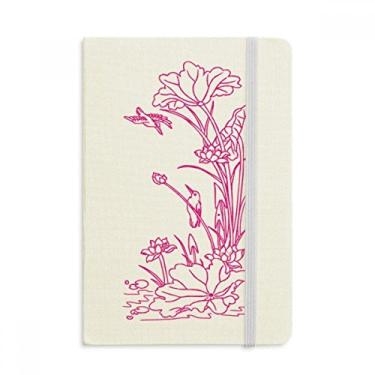 Imagem de Caderno de folhas de lótus com flores de flor de lótus oficial de tecido capa dura para diário clássico
