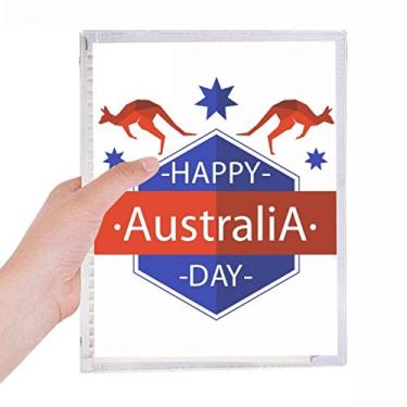 Imagem de Caderno de ilustração Happy Australia Day de avestruz e estrelas, diário de folhas soltas recarregável