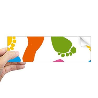 Imagem de DIYthinker Adesivo retangular com pegada colorida, estilo moderno, pôster da moda, para-choque, adesivo para janela