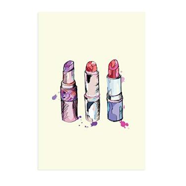 Imagem de Placa Decorativa Maquiagem Batons Trio 20x30cm