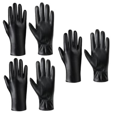 Imagem de NOLITOY Mão 3 Pares Luvas De Couro Luvas De Bicicleta De Inverno Luvas Quentes De Inverno Luvas Pretas Mulheres Luva De Dedo Completo Luvas Quentes Ao Ar Livre Luvas De Malha Mulheres