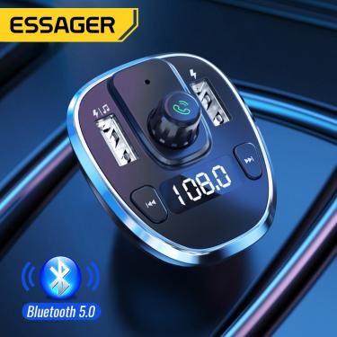 Imagem de Essager-Carregador de carro com transmissor FM  Bluetooth  Áudio  MP3 Player  Cartão TF  Kit Car