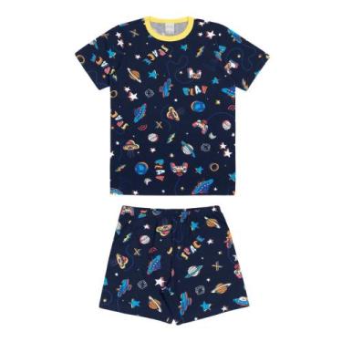Imagem de Pijama Infantil Azul Com Estampa Alakazoo