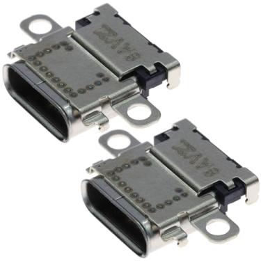 Imagem de 2 peças de porta de carregamento de substituição original USB C Tipo-C sincronização e tomada de carregador de energia para console Nintendo Switch