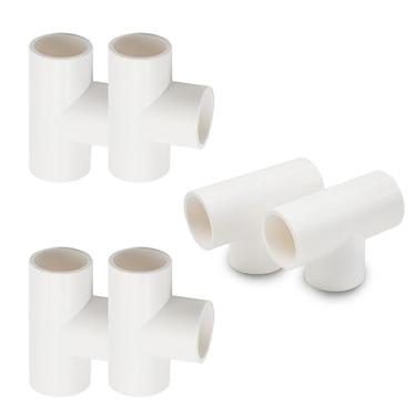 Imagem de Bwintech 6 peças 32 mm (2,5 cm) Conector deslizante em T de 3 vias PVC-U Conector de acoplamento de cotovelo Conexão de tubo de água para jardim