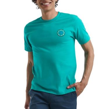 Imagem de Hanes Camiseta masculina com estampa Explorer, camiseta de manga curta de algodão leve, cidade e mar, Reef verde, PP