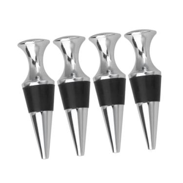 Imagem de 4 peças rolha de vinho tinto rolha de vinho rolha de garrafa selador de garrafa de cortiça bomba de vácuo de vinho selador de vácuo selador de vinho rolha de vinho tampa de garrafa de cerveja de metal