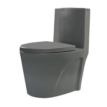 Imagem de Vaso Sanitário Monobloco Caixa Acoplada Privada Atenas Cinza