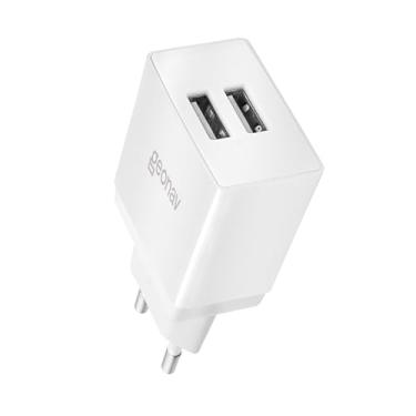 Imagem de Geonav Carregador de Parede Universal 2.1A, 2 portas USB, 10W, Bivolt, ESACW2, Branco