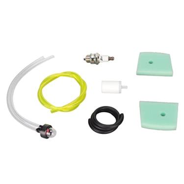 Imagem de Filtro de Ar para Motosserra Filtro de Combustível Kit de Lâmpada de para Vela de Ignição 123L 322C, Durabilidade Desempenho de Longa Duração, 2 Filtros de Ar, 1 Filtro
