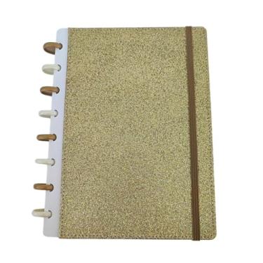 Imagem de Caderno de Disco 10 matérias Sistema Inteligente Glamour - Dourado Luxo (PEQUENO - A5)