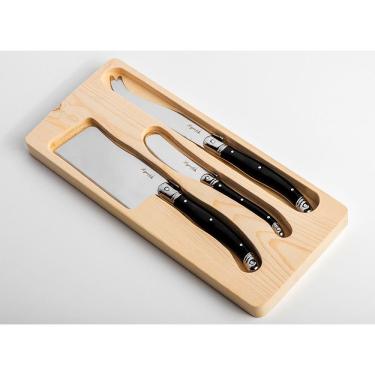 Imagem de Conjunto de 3 facas queijo Laguiole La Tour Luxo - preto