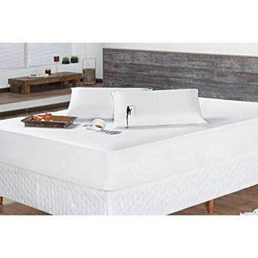 Imagem de Protetor Colchão Impermeável Casal 01 Peça 1,88m x 1,38m x 25cm - Branco