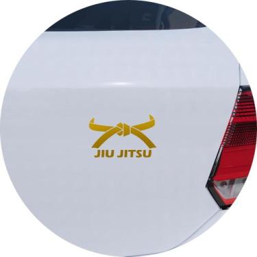 Imagem de Adesivo de Carro Jiu Jitsu Faixa - Cor Dourado - Melhor Adesivo, Doura