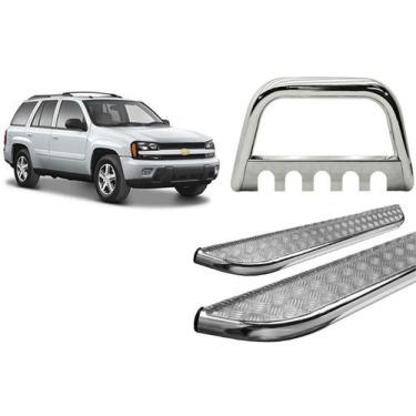 Imagem de Kit Quebra Mato C/Chapa Estribo Chapa TrailBlazer Cromado - HOZZ