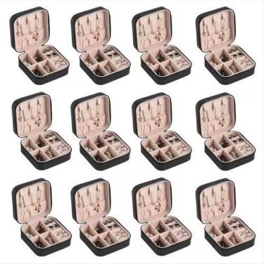 Imagem de kit 50 mini Porta Joias Com Divisória portatil varias cores lembrancin