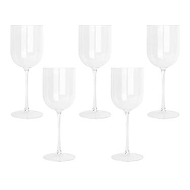 Imagem de Conjunto de 10 taças de vinho de plástico transparente com 10 taças elegantes de vinho de plástico rígido na haste 355 ml