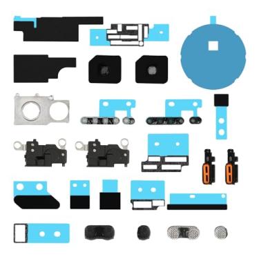 Imagem de Risidamoy Para iPhone 12 Conjunto completo de substituição completa alto-falante inferior rede antipoeira para iPhone12 suporte de câmera de microfone traseiro peças de malha com reparo placa-mãe kit