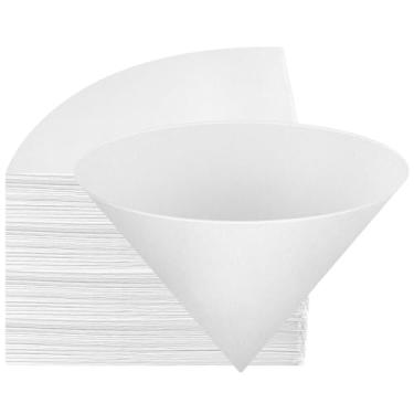 Imagem de NACHLYNN Filtro de óleo de fritadeira, 100 peças, filtro de óleo de cozinha de 4,5 polegadas, filtros de óleo de cozinha, cones de filtro não tecido, filtros de xarope de bordo, filtros de cera de