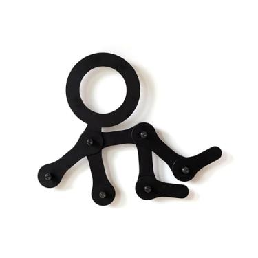 Imagem de Three by Three Seattle FIT•VERIFIQUE! Suporte de parede para bebês em metal preto – Solução de gancho de pendurar personalizável, divertida e funcional para casacos, chapéus, guarda-chuvas e muito