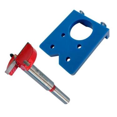 Imagem de Kit Gabarito Para Dobradiça Caneco E Guia Fresa Broca 35Mm - VAZ