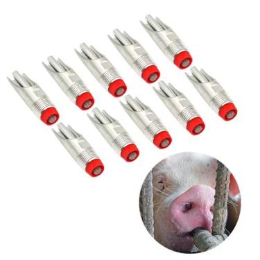 Imagem de 10 Bebedouro Porco Inox 304 Reforçado Crescimento  - GF