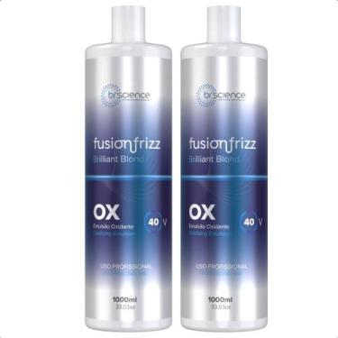 Imagem de Kit 02 Brscience Fusionfrizz Brilliant Blond Ox 40 Volumes 1000ml