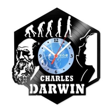 Imagem de Relógio De Parede Disco Vinil Celebridades - Charles Darwin - VCE-016 