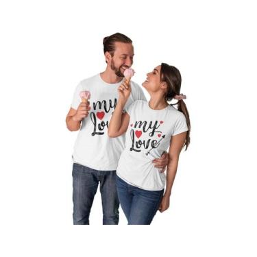 Imagem de Kit Camiseta Casal Dia dos Namorados Noivos Casados Branca - Del Franc