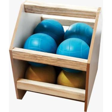 Imagem de Jogo De Bocha P/grama, Areia Ou Saibro Cx De Madeira Forte - Gibafer