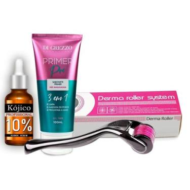 Imagem de Kit Microagulhamento Removedor de Melasma - Dermaroller + Kójico 10% +