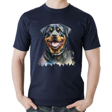 Imagem de Camiseta Algodão Cachorro Rottweiler - Foca na Moda, Marinho, P