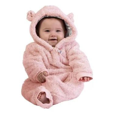 Imagem de Macacão Baby Inverno Bebê Menina Sherpa C Capuz Jolitex 2024 - Babyhoo