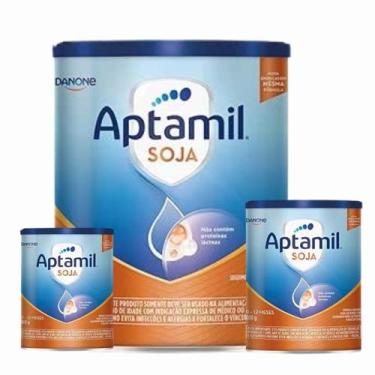 Imagem de 3 Latas - Aptamil SOJA  Fórmula Infantil Em Pó Danone 800 gr, 800g, Or