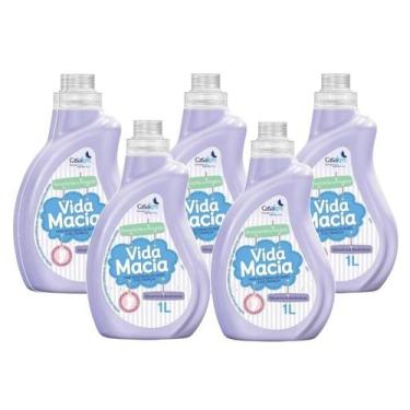 Imagem de kit 5 Amaciante de Roupas Vida Macia Glicerina & Amêndoas 1L