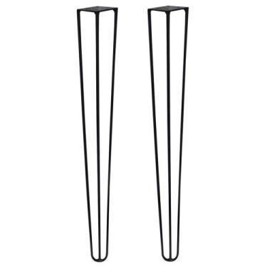 Imagem de Kit 2 Pés de Metal 60 CM Hairpin Legs Mesa de Canto Aparador Preto G41