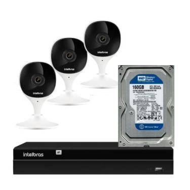 Imagem de Kit 3 Câmeras IMX Full Hd Wi-fi Com Hd 160gb E Nvd 1304 - Intelbras