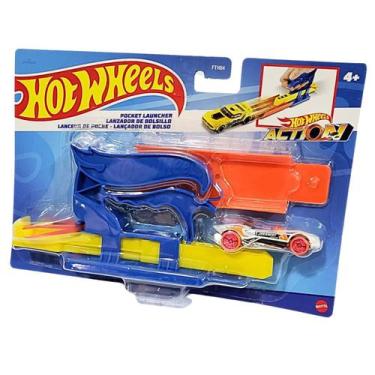 Imagem de Lançador De Bolso Hotwheels Azul Para Carrinho FTH84 - Mattel