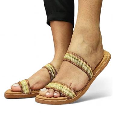 Imagem de Sandália de Elástico Rasteirinha Tiras Strass Moda Verão Chinelo Praia