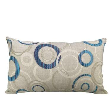 Imagem de Almofada Retangular Jacquard Tripolli 30x50cm Asteca Bege Azul - FASTL