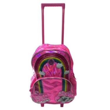 Imagem de Mochila com rodinhas refletiva rosa Up4You da Luxcel - 6931759256698