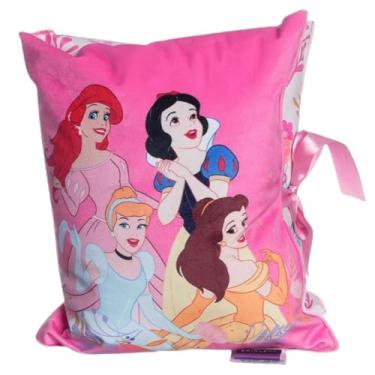 Imagem de Almofada Princesas Disney Bela Cinderela Ariel Branca de Neve Menina Linda Rosa Infantil